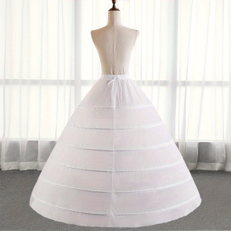 1pc Glamorous Multi Hoop Ball Gown Underskirt, Wedding Dress Chemise Fitted Waist Plus Ultra Fluffy Bone Lined Dress details 6