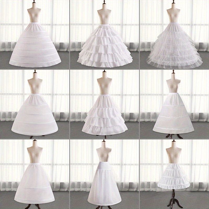 

1pc Glamorous Multi Hoop Ball Gown Underskirt, Wedding Dress Chemise Fitted Waist Plus Ultra Fluffy Bone Lined Dress