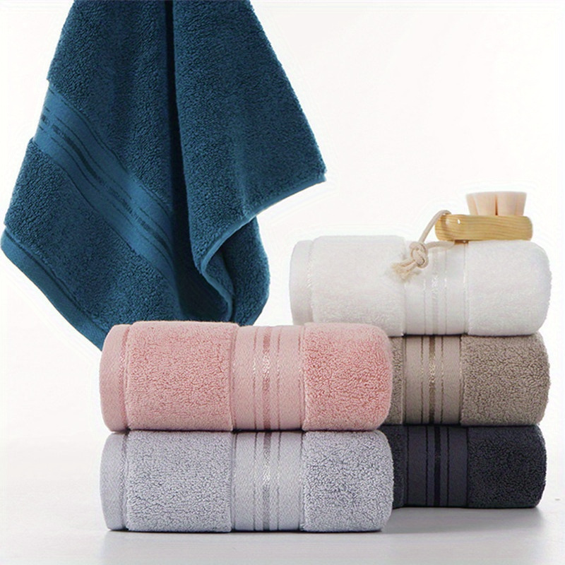 

1pc Luxury Cotton Towels, 29.53" X 13.78", Soft Absorbent Washcloths, Solid Color, Modern Style For Bathroom, Gym, Hotel, Spa, Assorted Colors