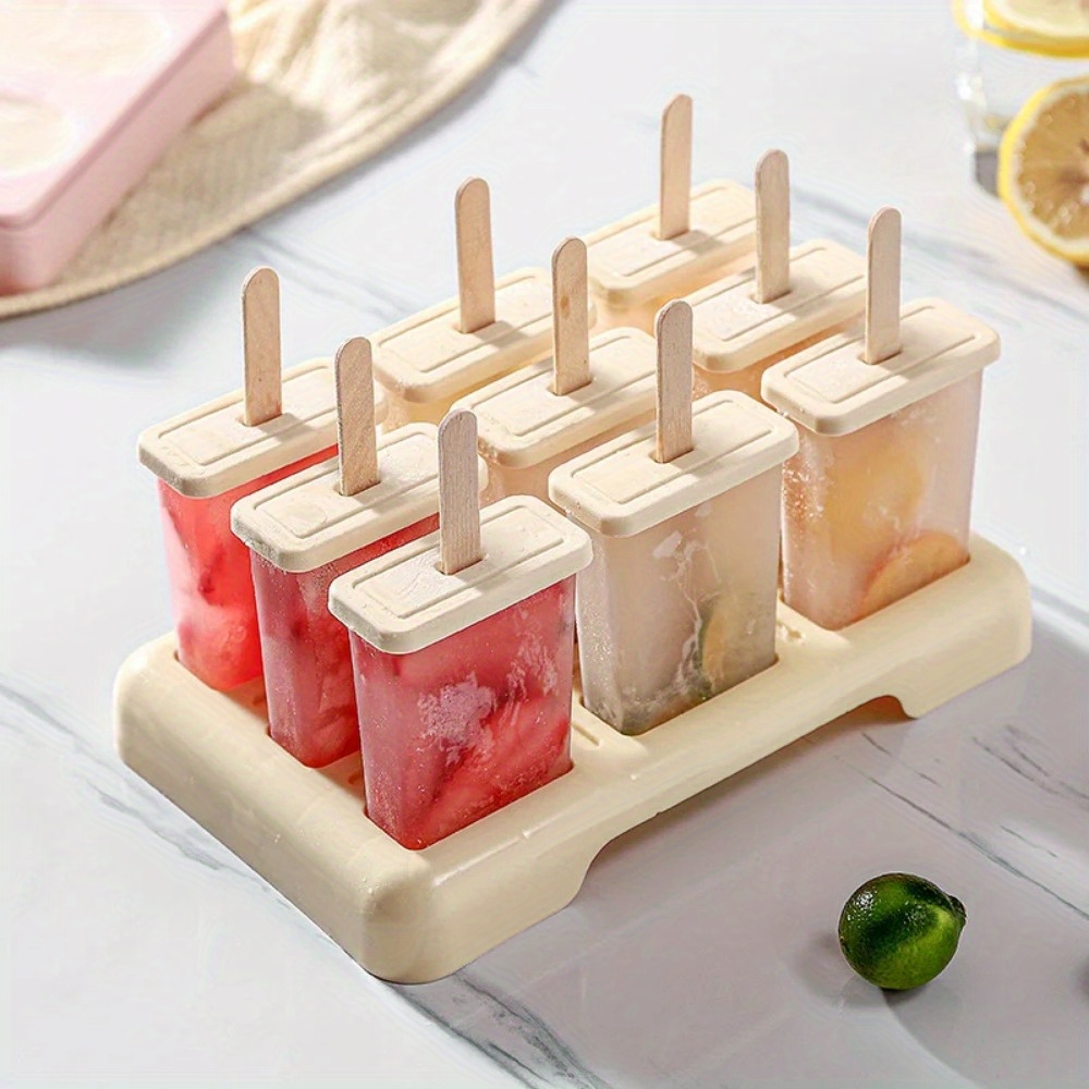 9pcs diy ice cream   maker set with   easy   saving design for homemade   treats bpa free plastic sticks tray included details 5