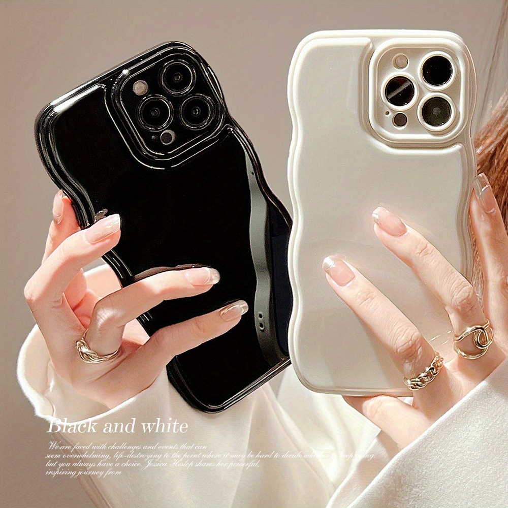 

Minimalist Wave Solid Color Silicone Phone Case Suitable For 15/14/13/12/11 Series