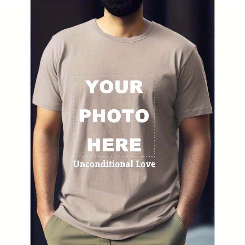 

Custom T-shirt, Personalized Tees For Men, Love Print, Casual Short Sleeve Custom Printed T-shirt For Summer