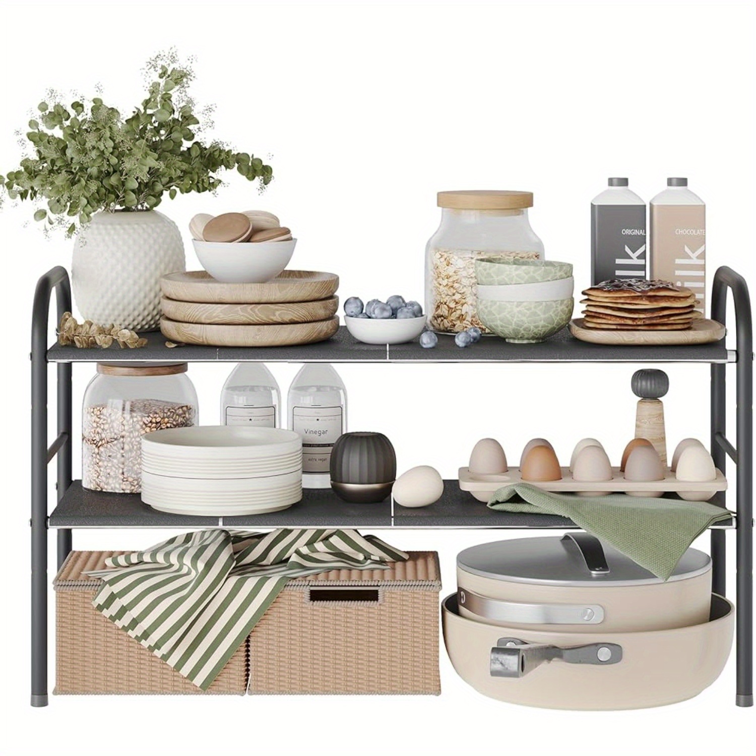 

Maximize Your Kitchen Storage With A Versatile 2- Under Cabinet Shelf Organizer For Your Sink Area. This Organizer Features Removable Panels And Can Be Used For Various Purposes.