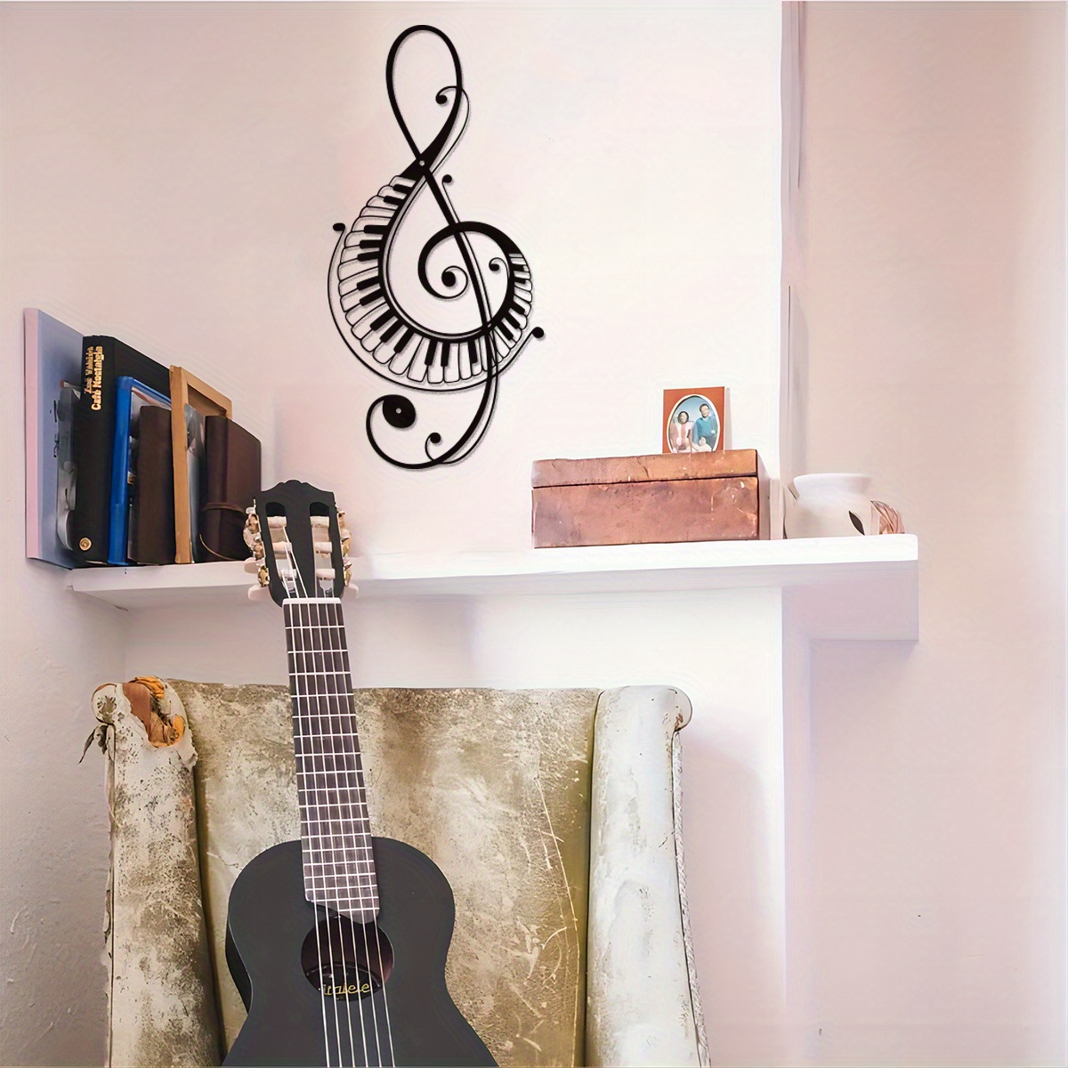 

1pc Musical Note Piano Player Metal Wall Art Wall Decor, Wall Decoration Simple And Stylish Decor For Living Rooms, Bedrooms, Shops, Lounges And Holiday Gifts