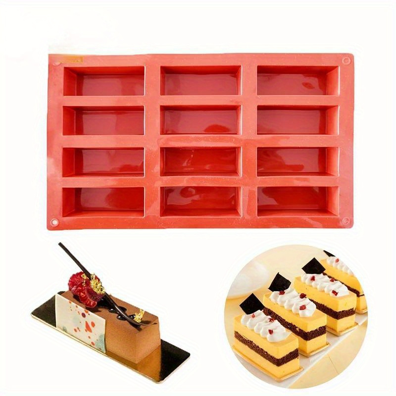 

1pc 12 Cavity Silicone Protein Bars Mold Rectangle Baking Tool Mould Silicone Mold French Cake Mold Dessert Tool