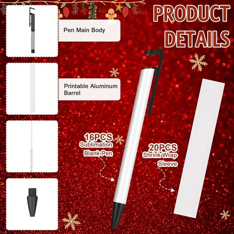 Boligrafos de Tinta Negra para Sublimacion con Termoencogible - Silver Boligrafos de Tinta Negra para Sublimacion con Termoencogible - Silver
