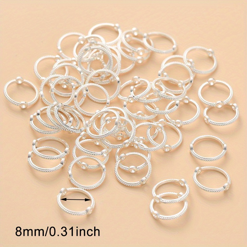 100pcs Lace Bead Covers Bead Rings Twisted Double Hole Bead Rings Round Frame Spacer Beads Rings Handmade Beading Supplies Additions Pearl Rings