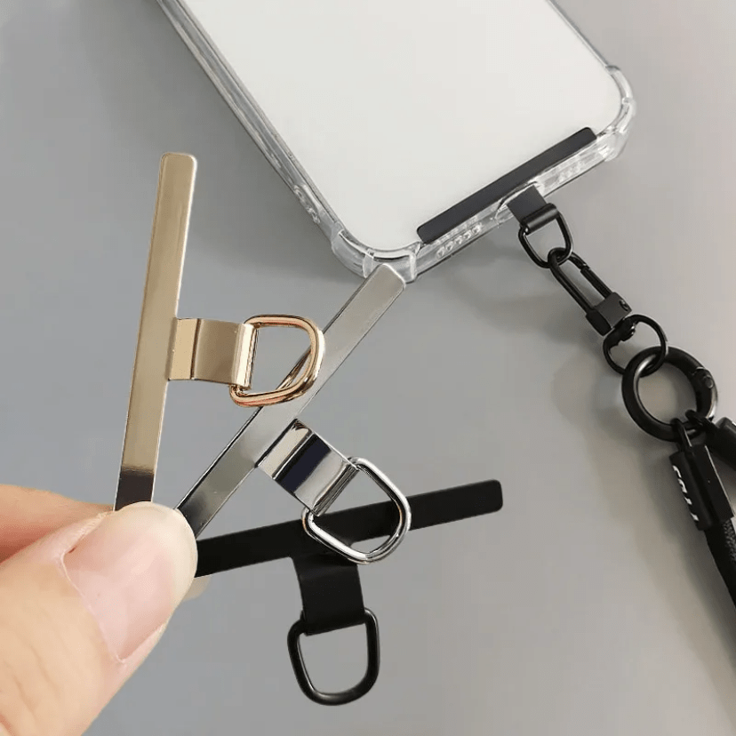 

1pc Ultra-thin Stainless Steel Phone Tether Patch Gasket, Cellphone Strap Parts Replacement, Lanyard Safety Connect Piece