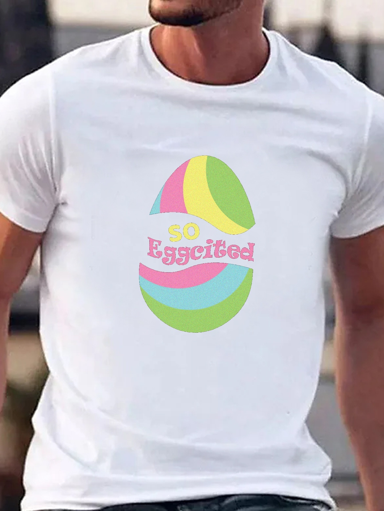 Plus Size Men's Easter Egg Print Creative Top Casual Short Temu Ireland