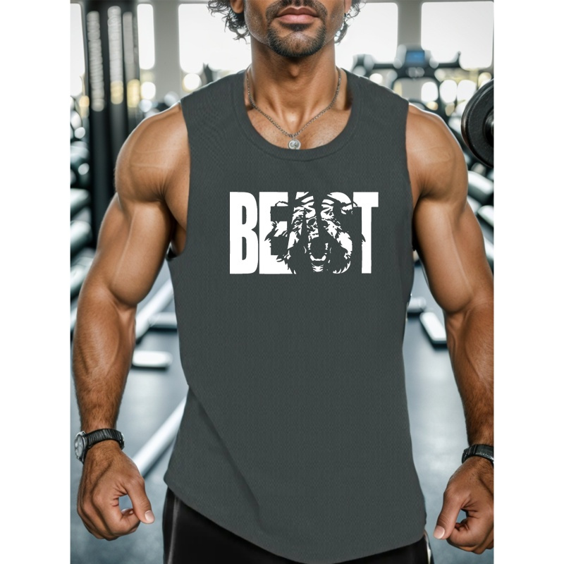 

Print Summer Men's Quick Dry Moisture-wicking Breathable Tank Tops Athletic Gym Bodybuilding Sports Sleeveless Shirts For Running Training Men's Clothing