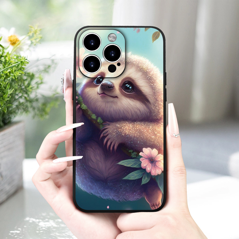 

Cute Sloth Pattern Tpu Drop-proof Matte Phone Case, Suitable For 15 14 13 12 11 Xs Xr X 7 8 Plus Pro Max Mini