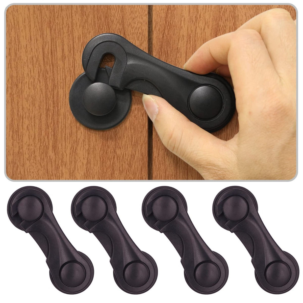 

2/3pcs Cupboard Locks For Children, Strong Adhesive Security Lock, Household Drawer Cabinet Door Refrigerator Security Lock, Cabinet Lock