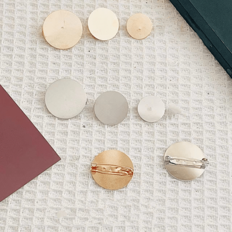 10pcs 2D Flat Brooch Base Flat Disc Jewelry Accessory