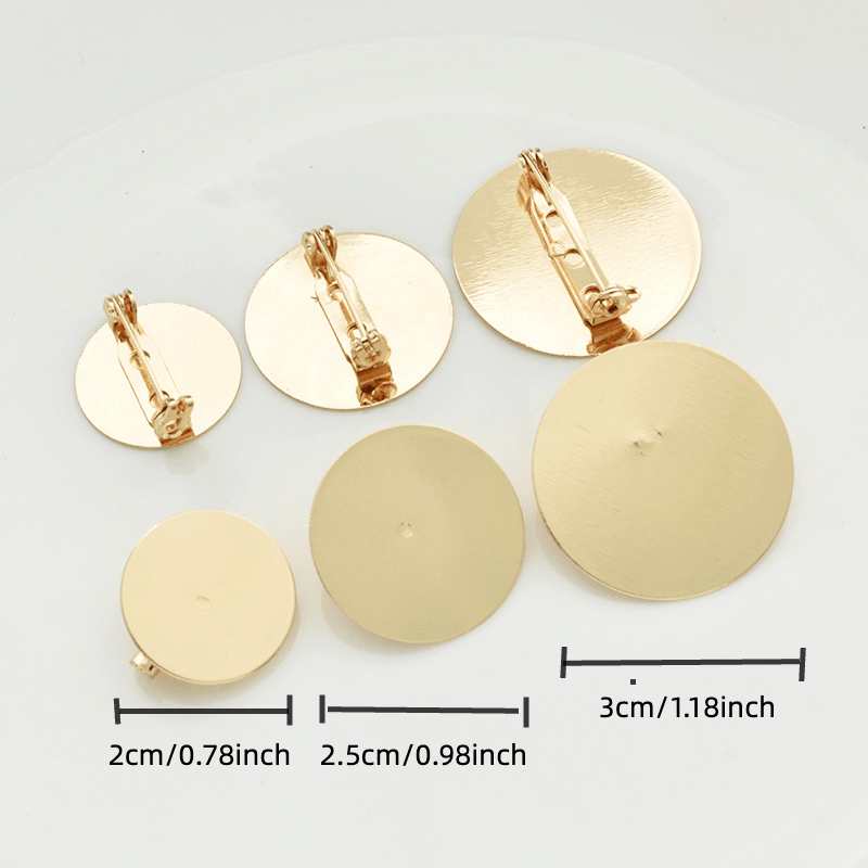10pcs 2D Flat Brooch Base Flat Disc Jewelry Accessory