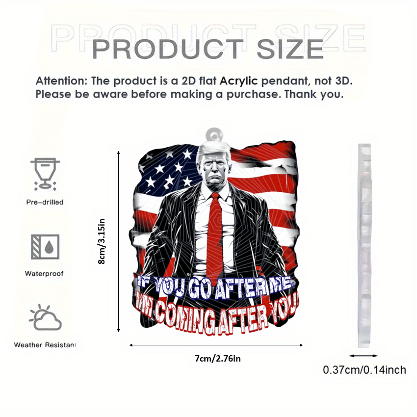 Trump 2024 Take Back America Acrylic Car Ornament and Keychain