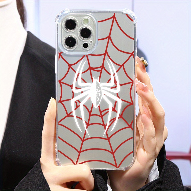 

Luxury Shockproof Transparent Red Spider Phone Case For Iphone 11 12 13 14 15 Pro Max For X Xs Max Xr 6 6s 7 8 Plus