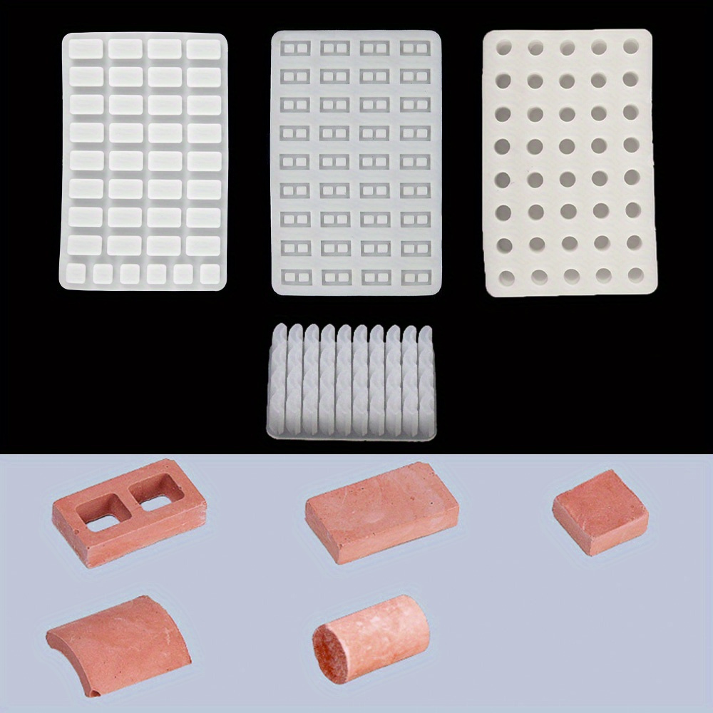 

1pc Mini Brick Silicone Mold Brick Pendant Casting Silicone Mold Handmade Diy Wax Sand Table Building Decoration Silicone Mold