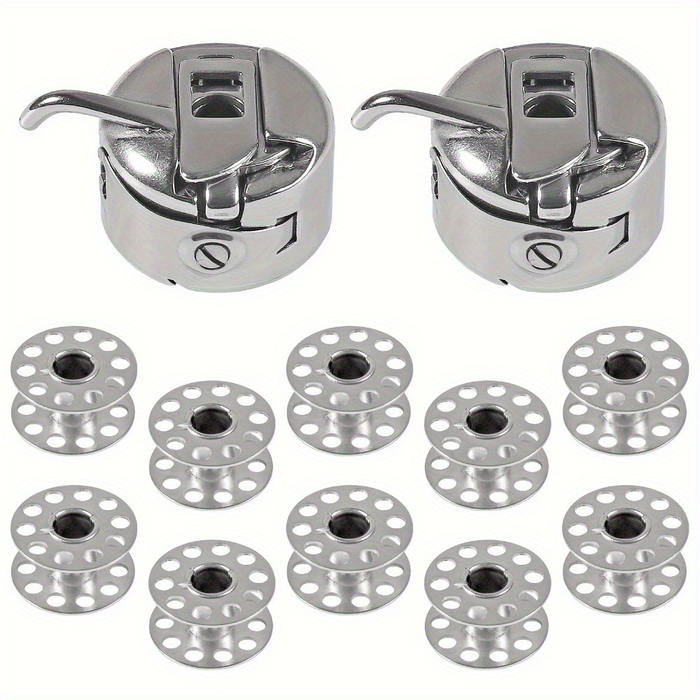 12pcs Set Bobbins, Bobbin Cases, Locking Cases For Household Sewing Machines, Multi-functional Sewing Machine Bobbin Set