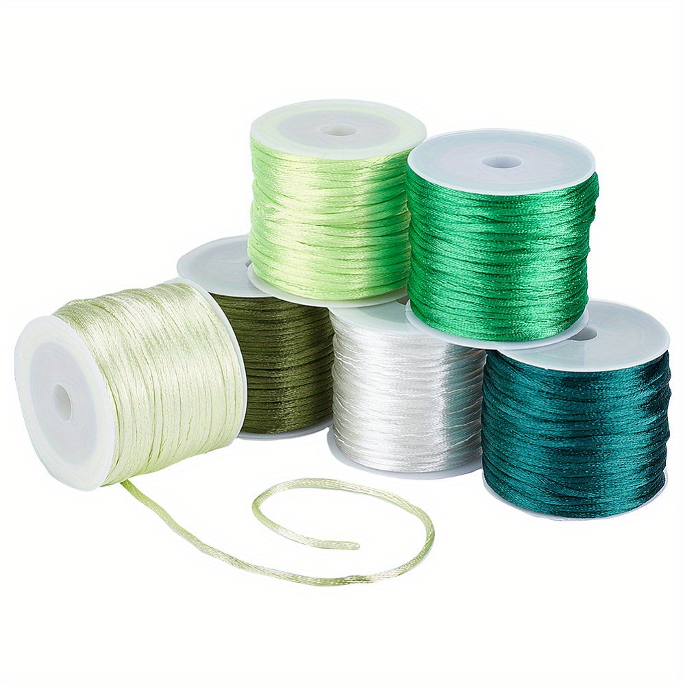 6 Pcs 6 Colors Nylon Rattail Satin Cord, Beading String For Knot Crafts,  Jewelry Making Accessories, Mixed Color, 1mm About 32.8 Yards(30m)/roll 1  Rol