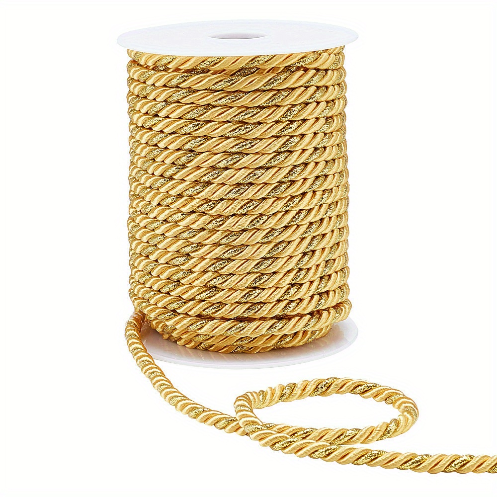 Twisted Nylon Twine Thread 1.5mm 20M/65 Feet Braided Nylon String, Golden