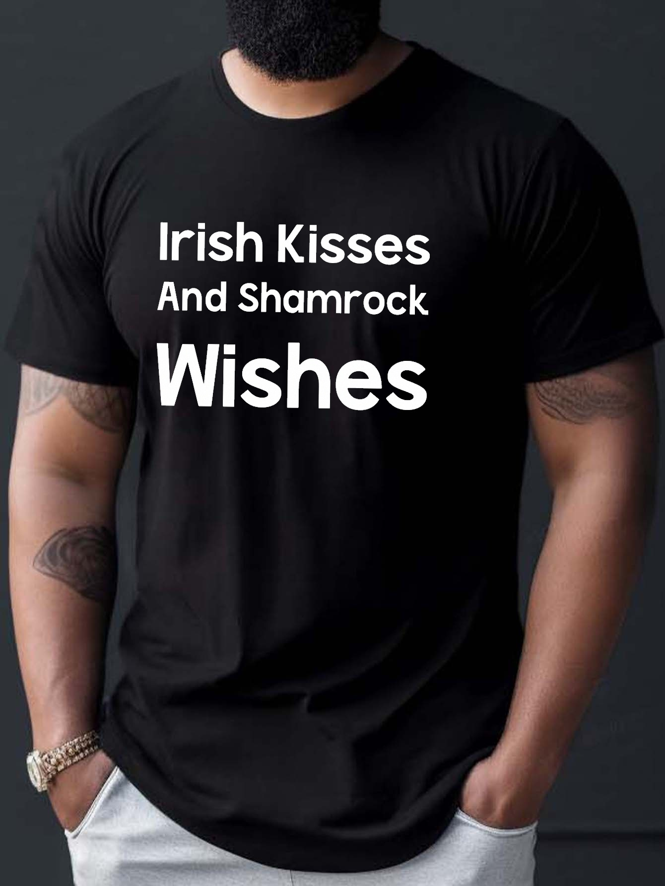 Irish Kisses Shamrock Print T Shirt Tees Men Casual Temu Canada