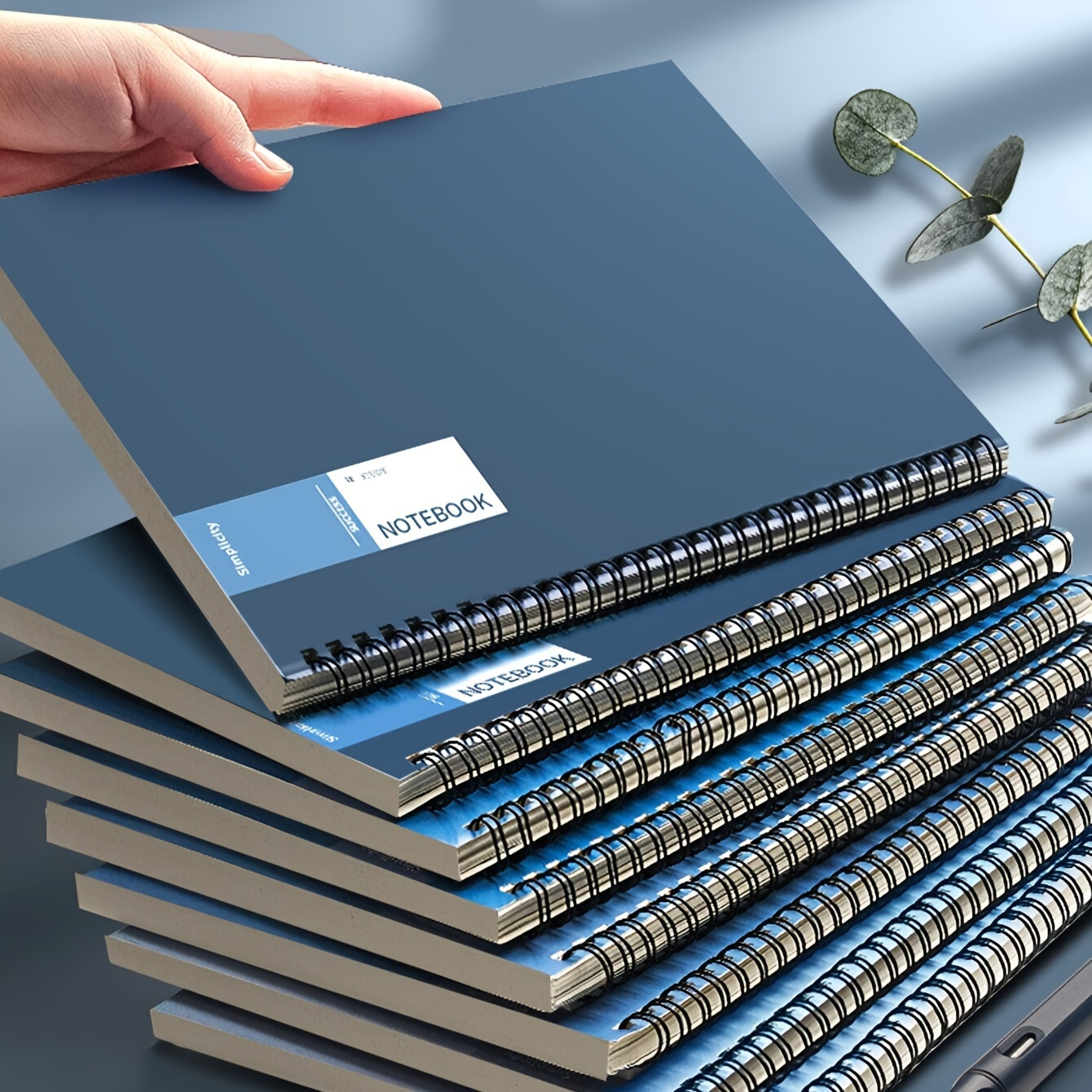 

4-piece A5 Spiral Notebooks In Gradient Blue, 320 Pages Total - Ideal For Students & Professionals