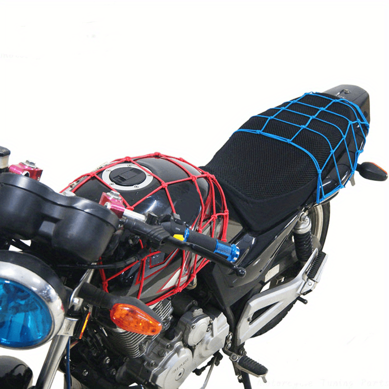 

11.81inch * 11.81inch Motorcycle Bicycle Cargo Net Elastic Luggage Rope Fixed Helmet Sundries Elastic Cord Hanger Tie Fixed Band Hook