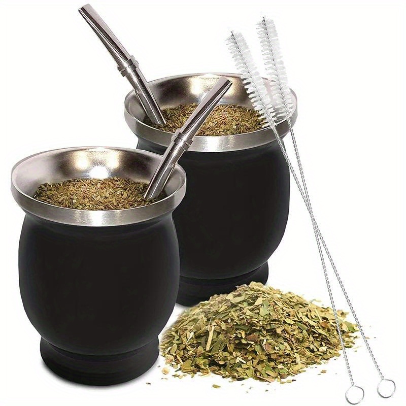 

1pc 230ml Sus304 Stainless Steel Mate Gourd Tea Cup For Argentina Insulated Straw Cup Insulated Simple Gourd