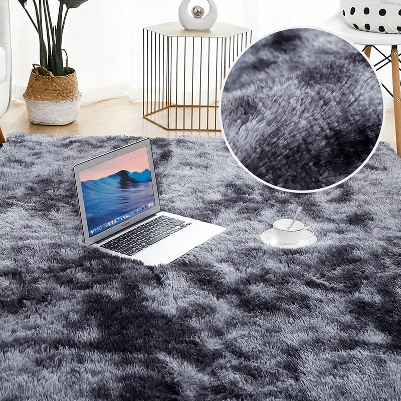 1pc dark gray cute luxury non slip machine washable carpet soft fluffy shag area rugs for living room shaggy floor carpet for bedroom girls carpets home decor rugs details 1