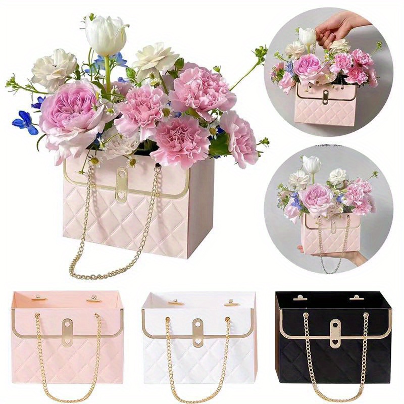 

Beautiful Handbag-shaped Rose Flower Gift Box - Perfect For Weddings, Valentine's Day & Birthdays!