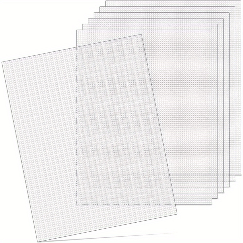 

7pcs Plastic Canvas Sheets, 7 Count Plastic Mesh, 10.5" * 13.5" Plastic Canvas, Plastic Mesh Sheet, Eye Mesh For Embroidery, Knit Crochet Projects, Diy Handicraft