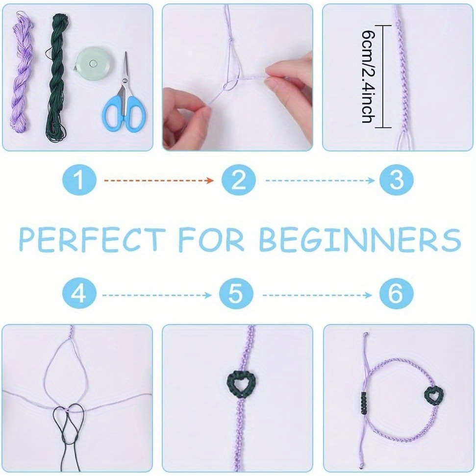 diy heart macrame bracelets kit creative heart style Temu Norway
