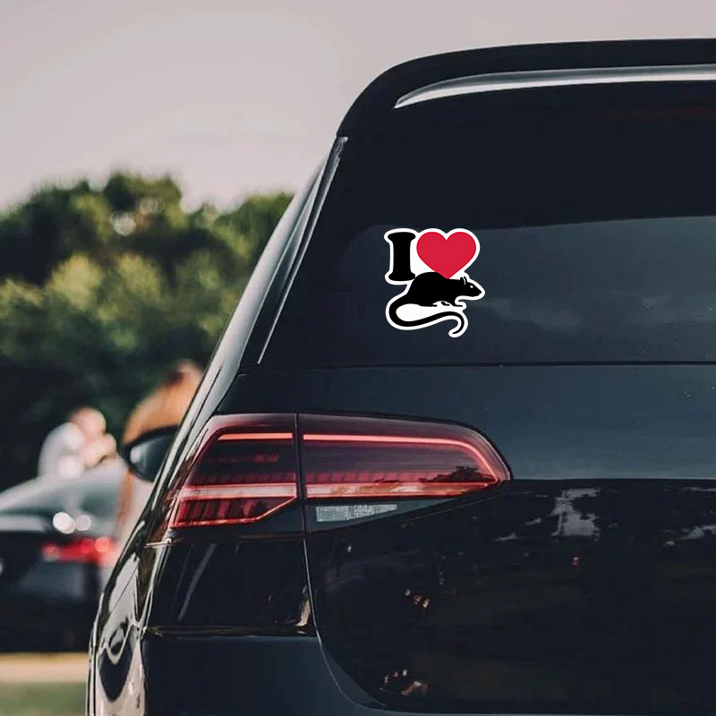 

I Love Rats Car Bumper Sticker Decal