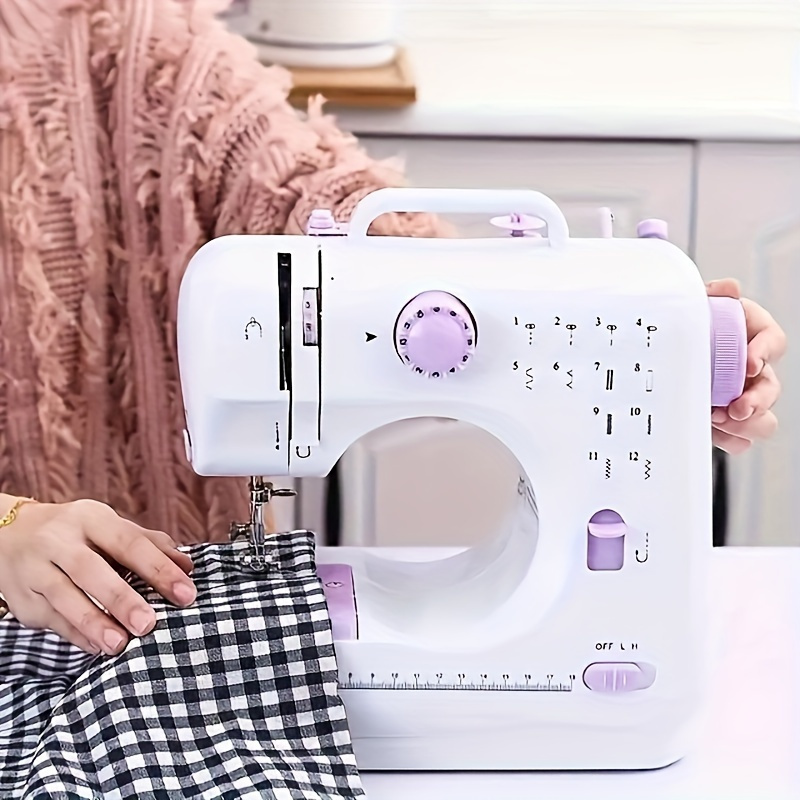 

1pc Electric Sewing Machine Portable Electric Sewing Machine Multifunctional Home Machine Adjustable Speed Overlock 12 Stitches Patterns, For Parents Beginners Hobbyists Light Weight