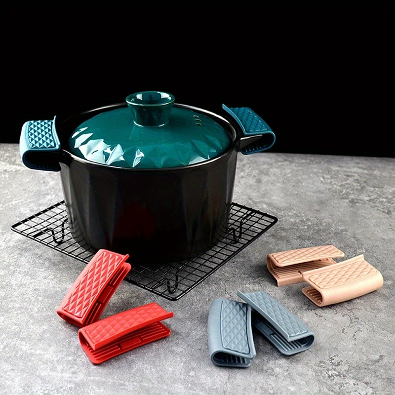 

1/, Silicone Pot Holder Pan Handle Protective Cover, Home Kitchen Tools, Microwave Anti Scalding Pot Bowl Holder Clip