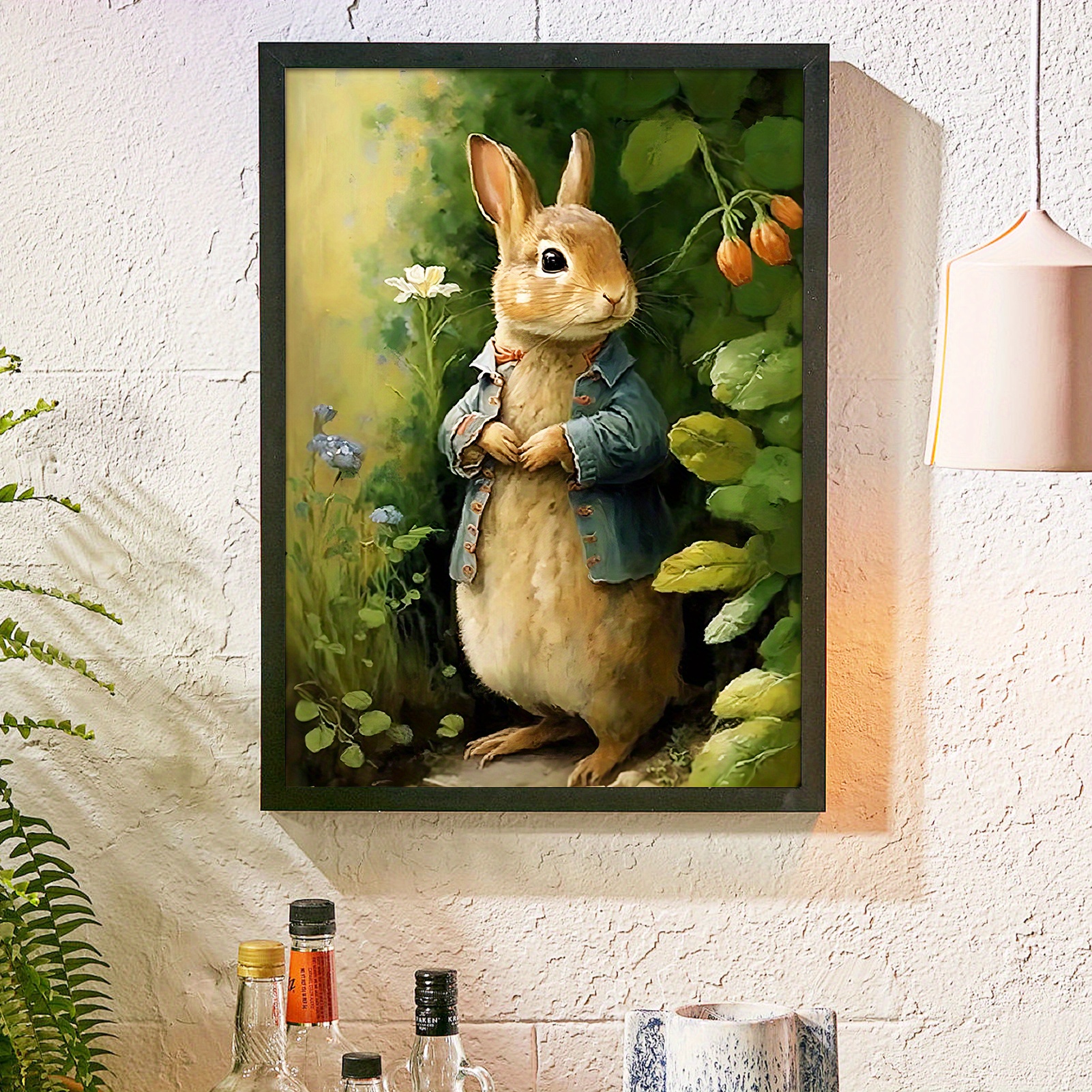 

5d Diy Large Diamond Art Painting Kits For Adult, 12x16inches/30x40cm Rabbit Round Full Diamond Diamond Art Kits Picture By Number Kits For Home Wall Decor Gifts Mother's Day, Easter Day