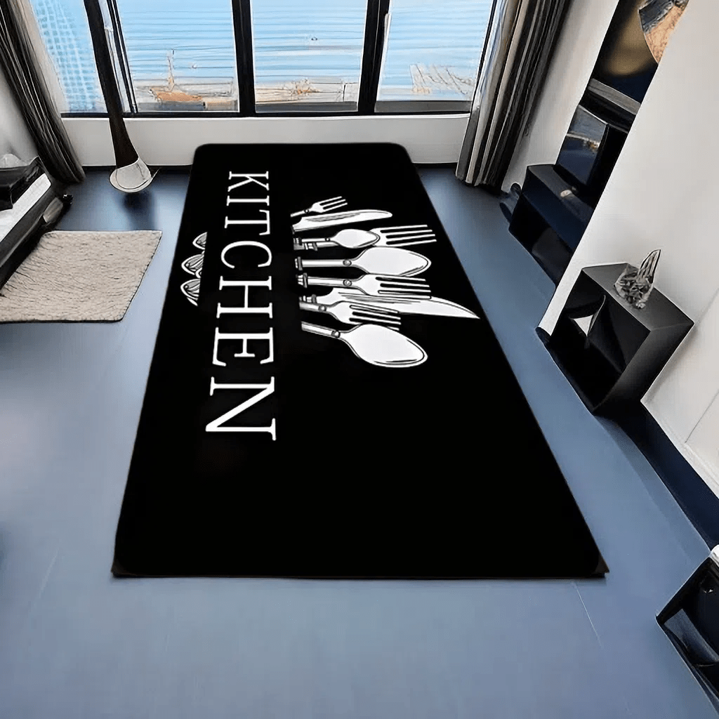 

1pc Soft Kitchen Rug, Cushioned Comfortable Mat, Waterproof Non-slip Floor Mat Runner Rug, Throw Rug For Living Room Bedroom, Absorbent Machine Washable Carpet For Kitchen Hallway Bathroom Laundry