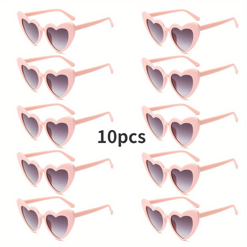 

10pcs Love Heart Shaped Fashion Glasses For Women Men Vintage Party Favor Decorative Glasses As Christmas Halloween Gifts For Music Festival