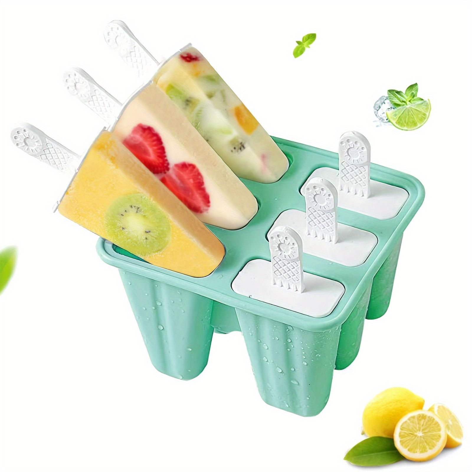

1pc Popsicles Molds, 6 Cavities Bpa Free Silicone Popsicle Molds, Reusable Popsicle Mold, Ice Pop Molds, Silicone Popsicle Maker, Homemade Ice Cream Mold, Home Supplies