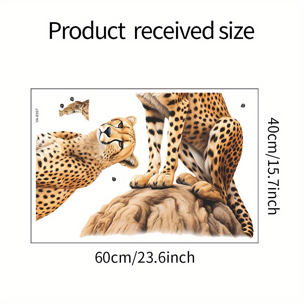 1pc, Colorful Cartoon Animal Printed Spotted Leopard Design Wall Sticker, Home Bedroom Living Room Entrance Background Decorative Wall Sticker, Made Of Pvc Material, Self-adhesive, Removable