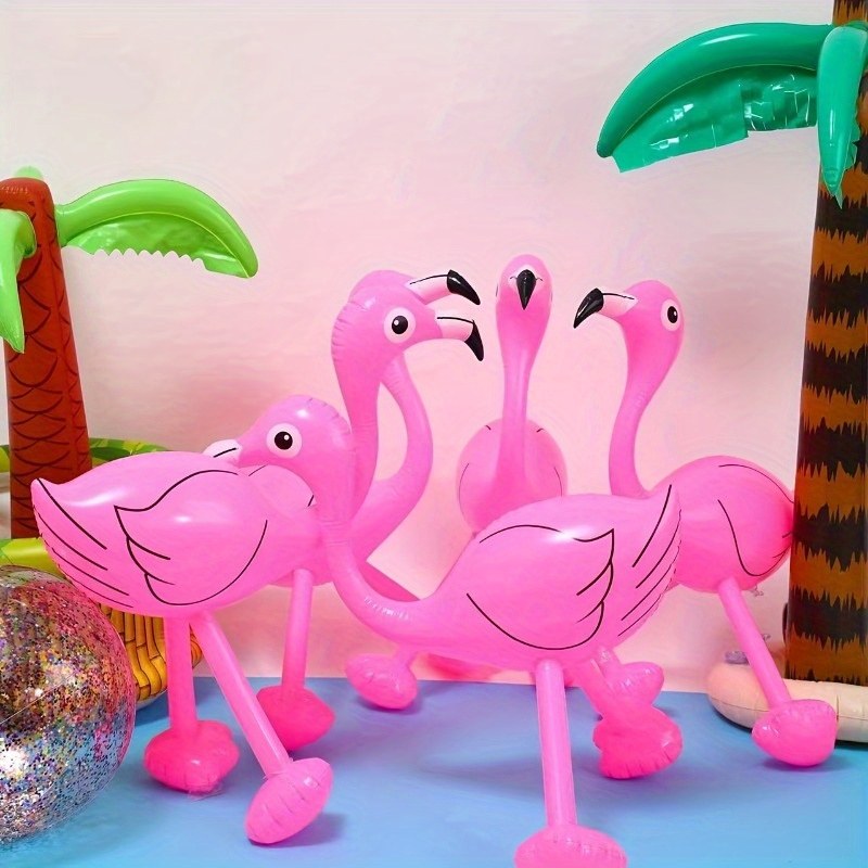 

1pc, Pvc Inflatable Long-legged Flamingo Stage Activity Prop Decoration, Swimming Pool Supplies, Summer Beach Party Favor