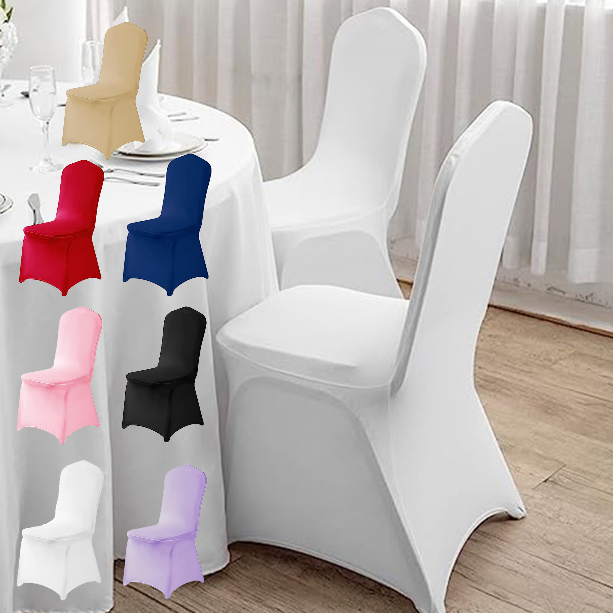 

10/30/50pcs Stretch Rectangular Chair Covers Spandex Folding Chair Cover 12 Colours Chair Cover Clothes, Suitable For Wedding, Party, Festival, Celebration And Other Special Events, Wedding Supplies