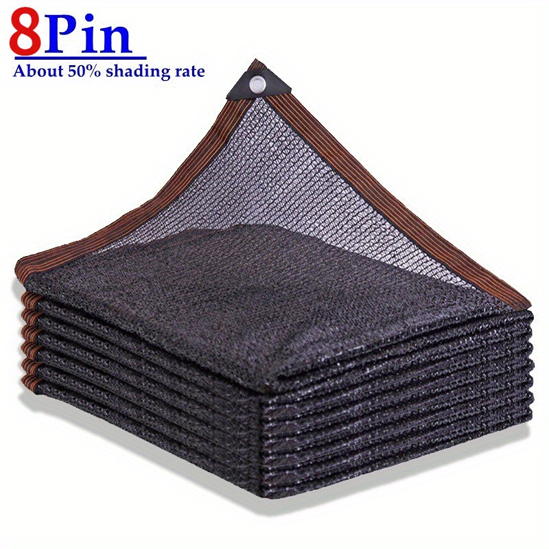 

8 Pin Black Hdpe Anti-uv Sun Shade Net, Gazebo Shelter Outdoor Pergola Canopy Sun Cover, Greenhouse Sunshade Net