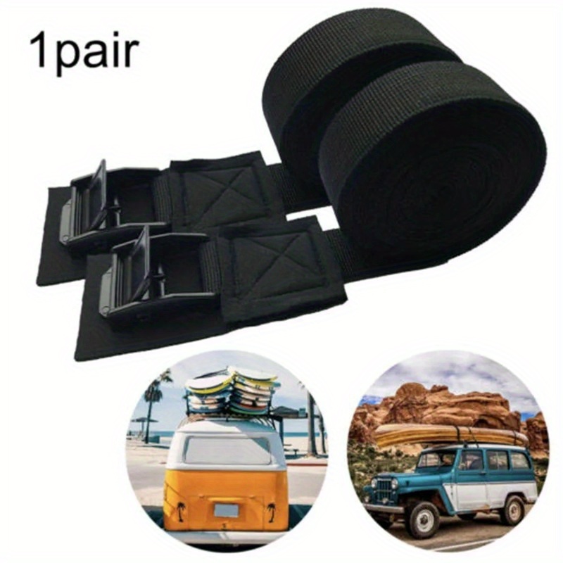 

2pcs 9.8 Ft Car Roof Rack Kayak Cam Buckle Lashing Strap Luggage Strap Polyester Quick Release Lashing With Buckle