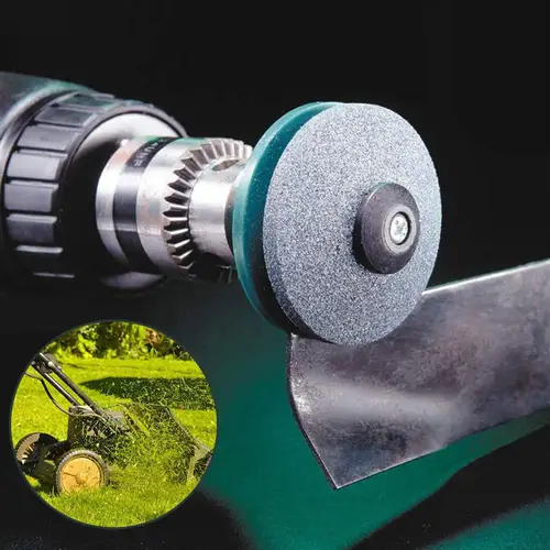 lawn mower blade sharpener rotary drill attachment for sharpening blades durable with abrasive surface outdoor lawn care maintenance blade sharpening accessory blade sharpener durable metal construction