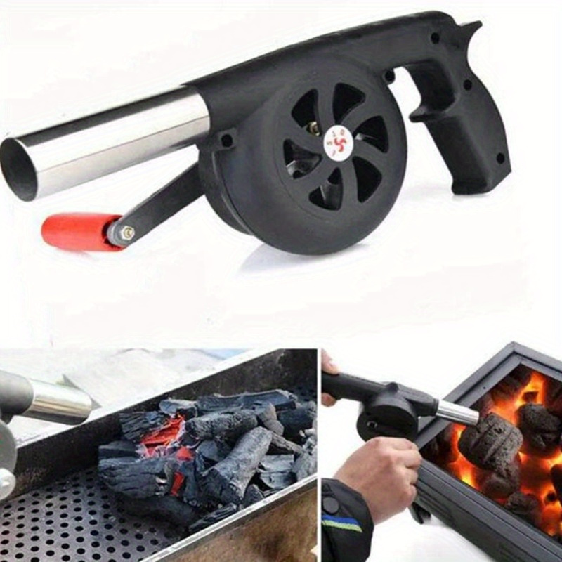 

Un appareil, souffleur portable à manivelle pour l'extérieur, pour aider à la combustion du charbon de bois lors des barbecues à la maison, accessoire de cuisine, accessoire de barbecue