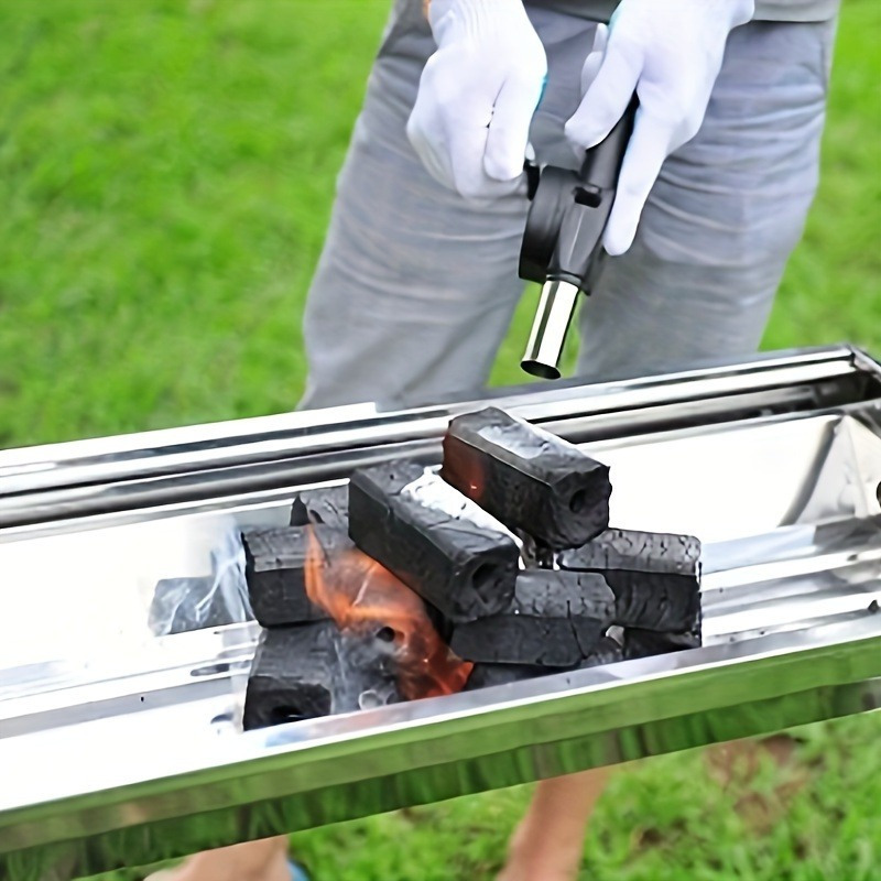 1pc outdoor portable hand cranked blower household barbecue charcoal assisted combustion blower kitchen supplies kitchen accessories bbq accessories details 2