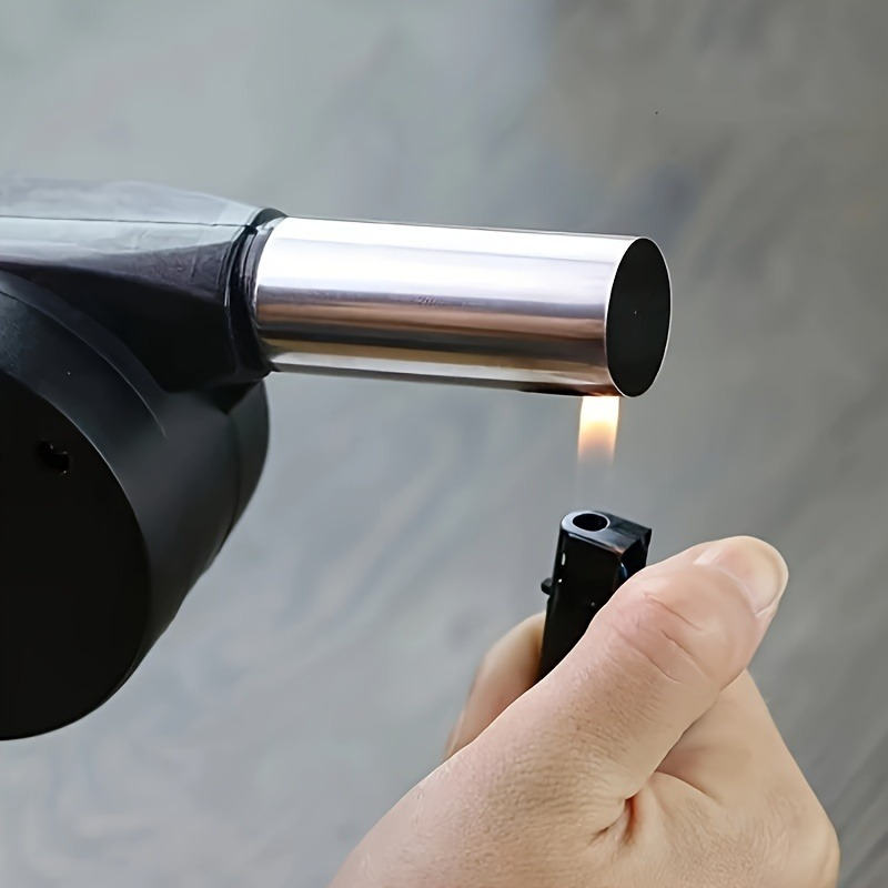1pc outdoor portable hand cranked blower household barbecue charcoal assisted combustion blower kitchen supplies kitchen accessories bbq accessories details 3