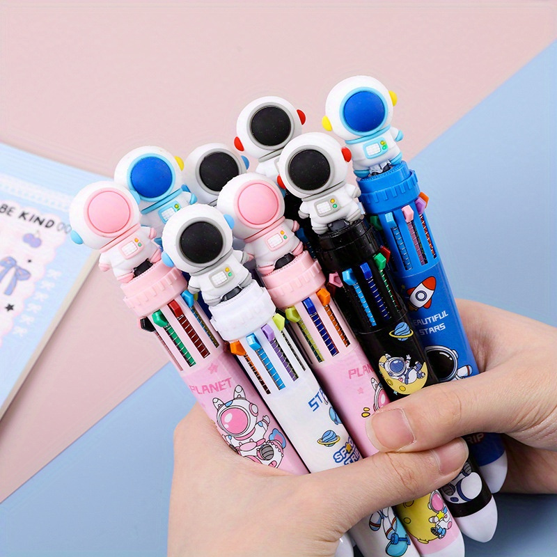 

8pcs, Astronaut Style 10 Color Ballpoint Pens, 0.5mm Retractable Portable Multi-color Ballpoint Pens, School And Office Specific Pens, They Can Be Used As Learning Supplies, Prizes And Gifts