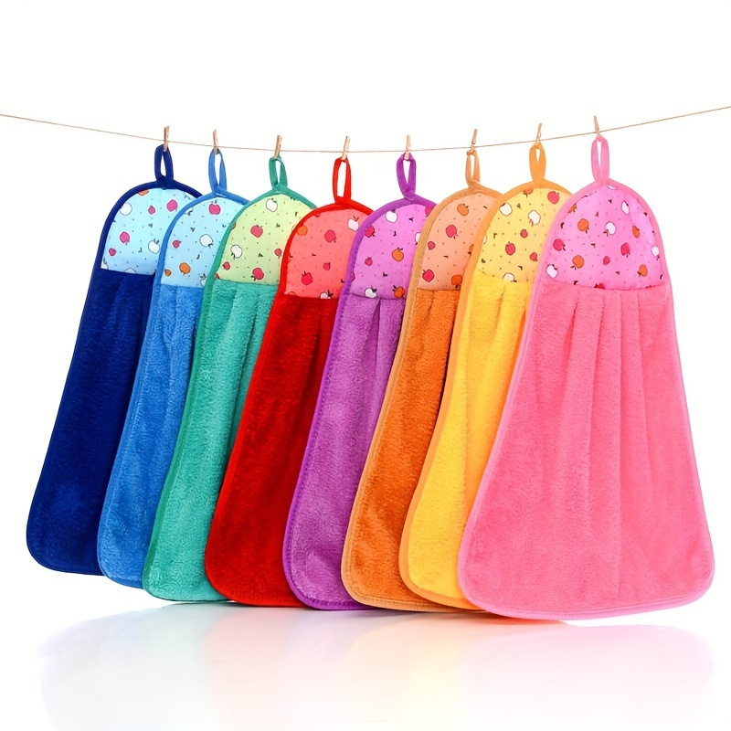 

4pcs, Hand Towel, Soft Absorbent Towel, Drying Towel, Hanging Hand Drying Towel, Multifunctional Household Cleaning Rag, Bathroom Towel, Cleaning Supplies, Bathroom Supplies, Back To School Supplies